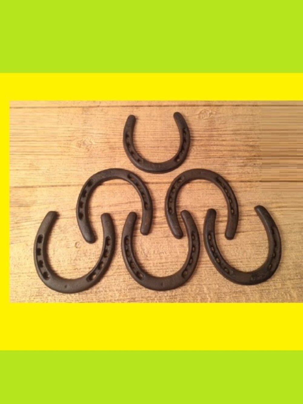 Set of Six (6) 5" tall Horse Shoes Rustic Cast Iron Set of Six (6) 05208